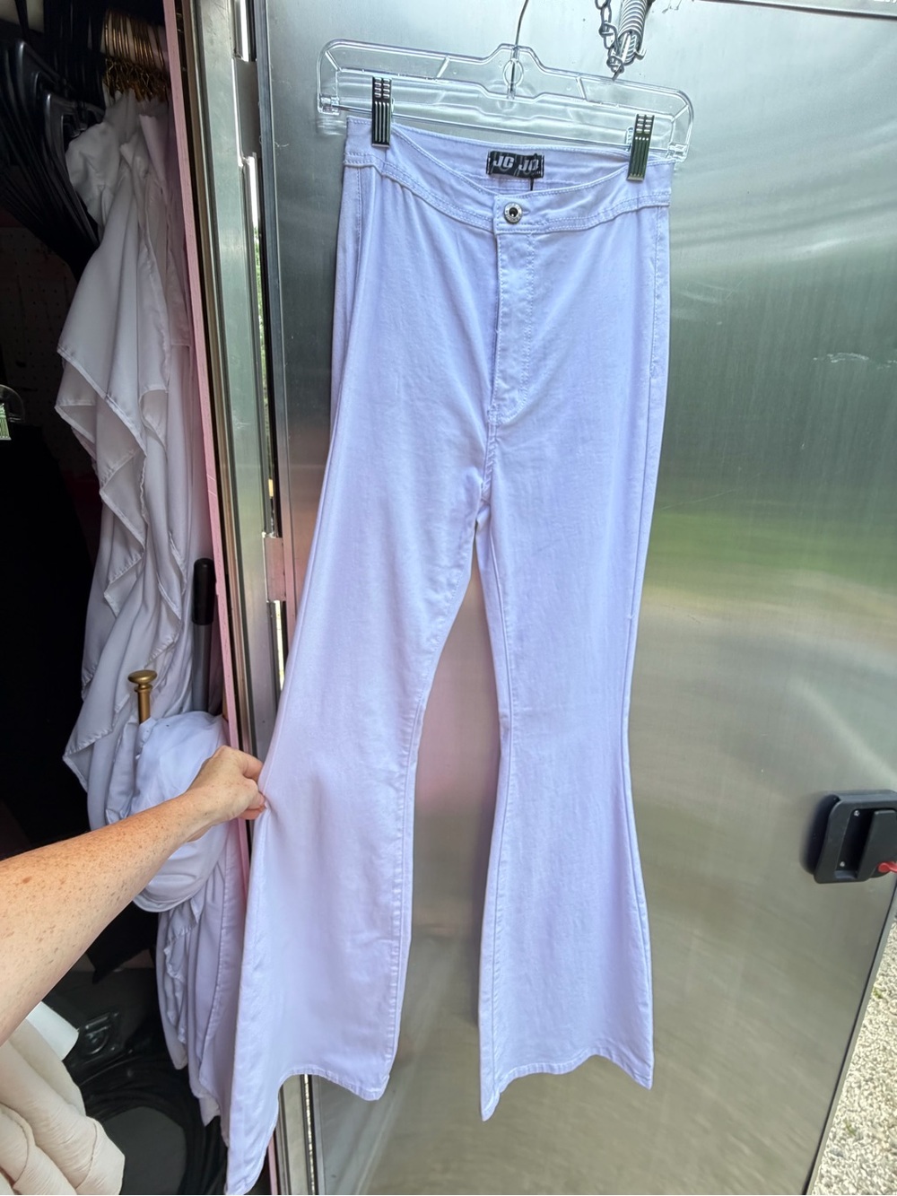 JC JQ white flare Jeggings size Large 💓 NWT